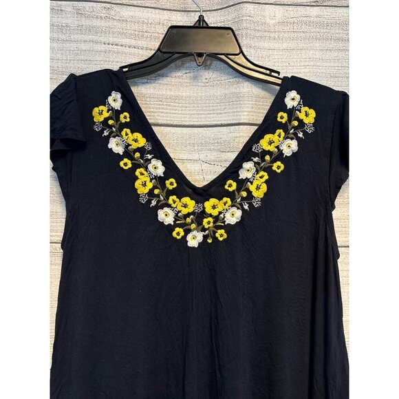 LOFT Embroidered Flutter Swing Dress Size S - Picture 2 of 3